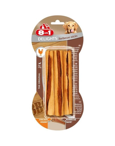 8IN1 Friandises Delights Barbecue Sticks pour Chiens de 2 à 35 kg