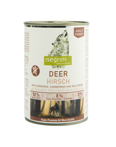 ISEGRIM Adult Forest Cerf au topinambour et aux myrtilles 400 g