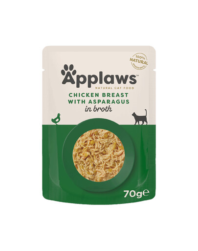 APPLAWS Cat Pouch - Blanc de poulet, asperges & riz en bouillon - 70 g