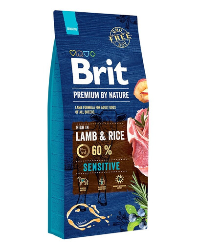 BRIT Premium By Nature Sensitive Lamb - agneau & riz pour chiens ayant un tube digestif sensible - 15 kg