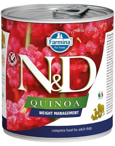 FARMINA N&D Quinoa Dog Weight Management - agneau pour chiens en surpoids - 285 g