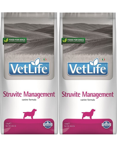 FARMINA Vet Life Dog Struvite Canine - nourriture pour chiens souffrant d'une maladie des voies urinaires - 2x12 kg