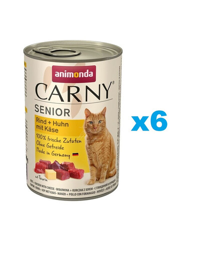 ANIMONDA Carny Senior Boeuf, poulet et fromage 6x400 g