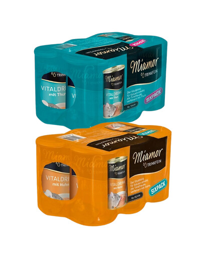MIAMOR Trinkfein Soupe au poulet + thon pour chats 12 x 135 ml