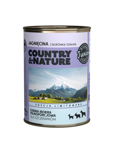 COUNTRY&NATURE Junior Nourriture pour chiots à base d'agneau sans céréales 400 g