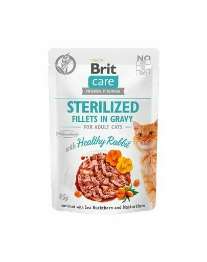 BRIT Care Sterilised Fillets in gravy - lapin en sauce pour chats stérilisés - 24 x 85 g