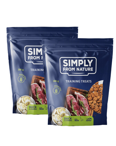 SIMPLY FROM NATURE Friandises d'entraînement à la viande de canard et aux bananes 2x300 g