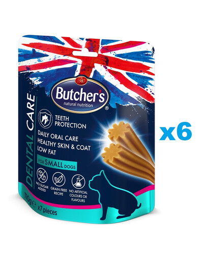 BUTCHER'S Dental Care for Small Dogs 6x110g gâteries pour petites races