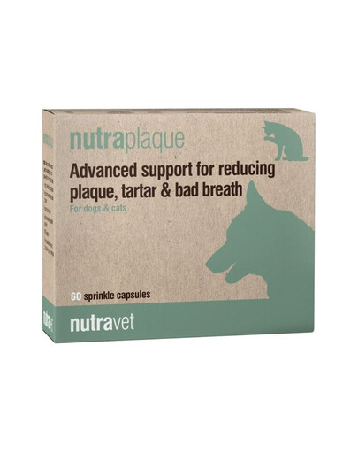 NUTRAVET Nutraplaque 60 gélules pour renforcer les dents et les gencives des chiens et des chats