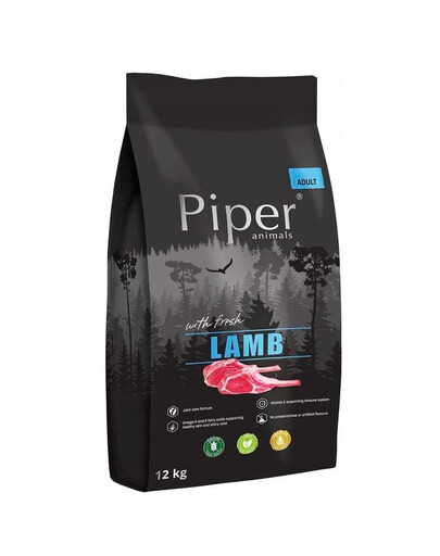 PIPER - nourriture sèche avec agneau pour chiens - 12 kg