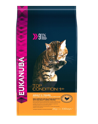 EUKANUBA Cat Adult All Breeds Top Condition - Poulet & Foie pour Chat Adulte Toutes Races Top Condition - 2 kg