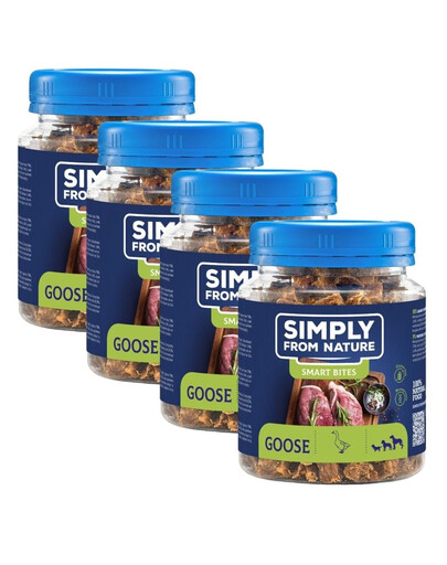 SIMPLY FROM NATURE Smart Bites - Friandises de viande d'oie pour chiens - 4x130 g