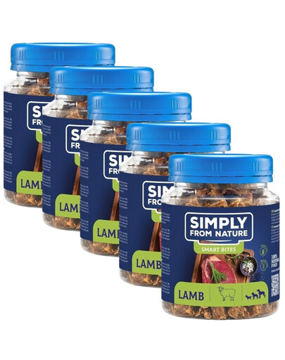SIMPLY FROM NATURE Smart Bites - Friandises d'agneaux pour chiens - 5x130 g