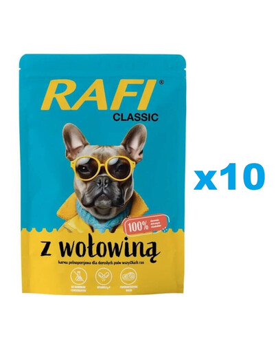 RAFI Classic nourriture humide au boeuf pour chiens 10x400g