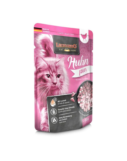 LEONARDO Finest Selection Pâtée en sachet pour chats au Poulet 85 g
