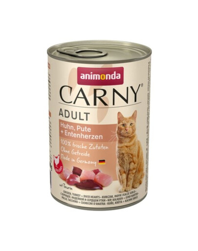 ANIMONDA Carny Adult Coeurs de poulet, dinde et canard 400g