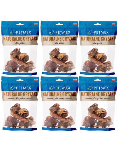 PETMEX Oreille moyenne du porc 6x100g mâchoire naturelle pour chien