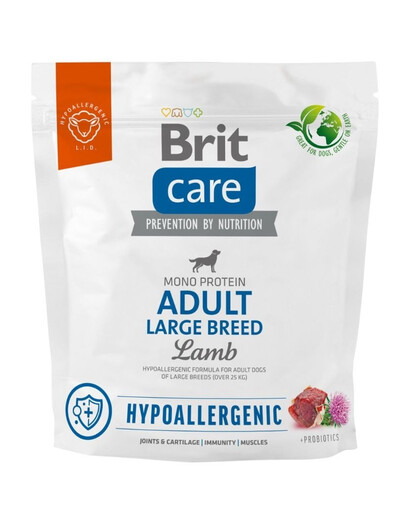 BRIT Care Hypoallergenic Adult - Croquettes à l'agneau pour chiens de grandes races - 1 kg