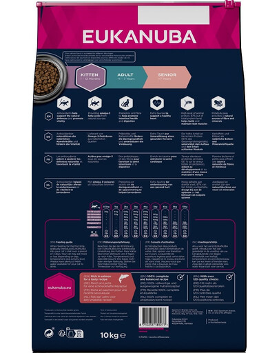 EUKANUBA Grain Free Kitten - Saumon sans céréales pour les chatons en croissance - 10 kg
