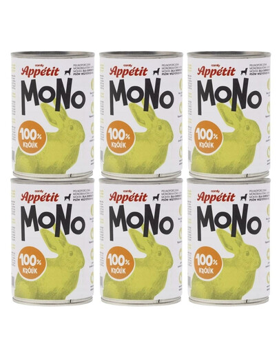 COMFY APPETIT Mono Rabbit Aliment monoprotéique avec lapin 6x400 g