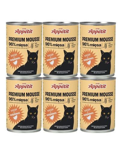 COMFY APPETIT Premium Mousse Turkey Aliments humides avec dinde 6x400 g