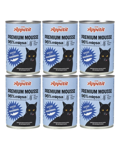 COMFY APPETIT PREMIUM Mousse de saumon pour chats 6x400 g