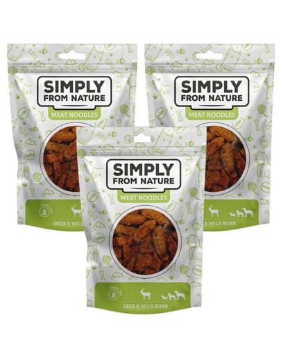SIMPLY FROM NATURE Meat - Rouleaux de viande de cerf et de sanglier pour chiens - 3x80 g