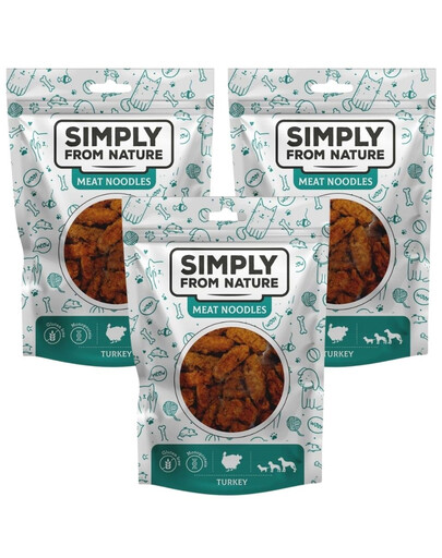 SIMPLY FROM NATURE Meat - Rouleaux de viande de dinde pour chiens - 3x80 g
