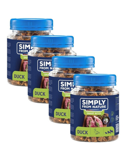 SIMPLY FROM NATURE Smart Bites - Friandises de viande de canard pour chiens - 4x130 g