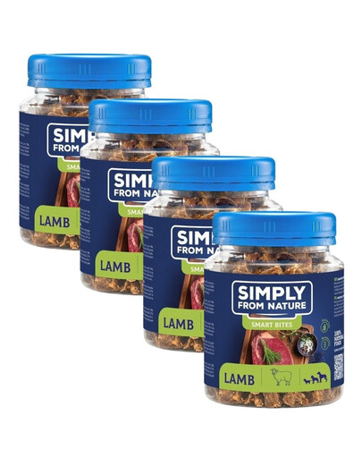 SIMPLY FROM NATURE Smart Bites - Friandises de viande d'agneau pour chiens - 4x130 g