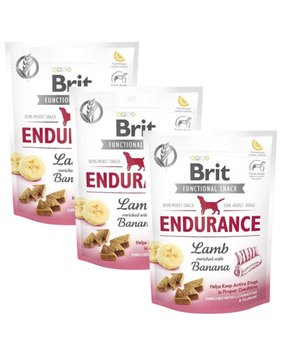 BRIT Care Dog Functional Snack Endurance Lamb 3x150 g friandises pour chiens à base d'agneau