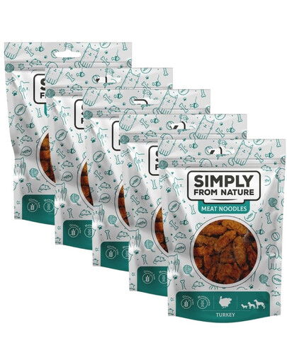 SIMPLY FROM NATURE Meat - Rouleaux de viande de dinde pour chiens - 5x80 g