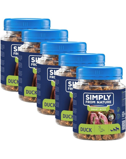 SIMPLY FROM NATURE Smart Bites - Friandises de canard pour chiens - 5x130 g