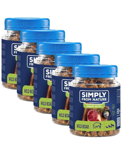 SIMPLY FROM NATURE Smart Bites - Friandises de sanglier pour chiens - 5x130 g