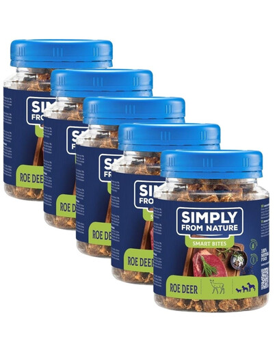SIMPLY FROM NATURE Smart Bites - Friandises de chevreuil pour chiens - 5x130 g