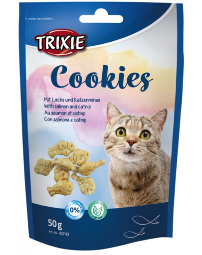 TRIXIE Cookies au saumon et catnip 50 g