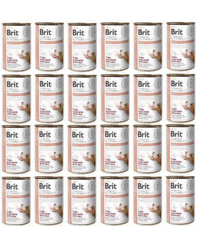 BRIT Veterinary Diet Renal Tuna&Salmon&Pea - nourriture avec thon, saumon et pois pour chiens souffrant de maladies rénales 24x400 g