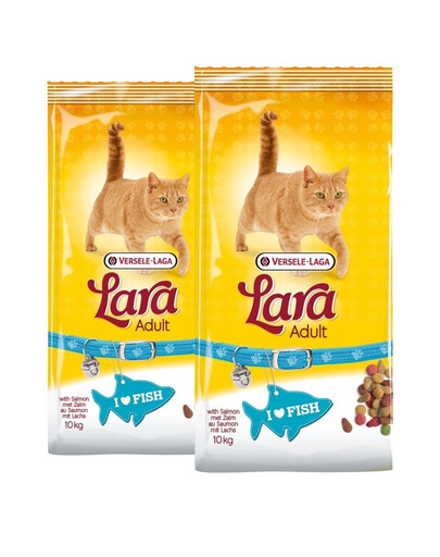 VERSELE-LAGA Lara Adult Salmon Croquettes au saumon pour chats adultes 20 kg (2x10 kg)