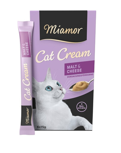 MIAMOR Cat Cream - Crème de malt au fromage 6 x 15 g