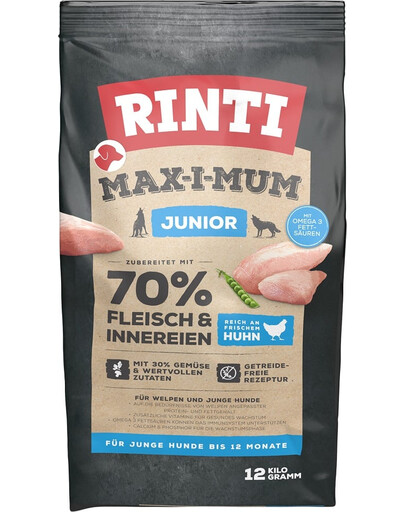 RINTI MAX-I-MUM Junior Chicken - avec poulet pour chiots - 12 kg