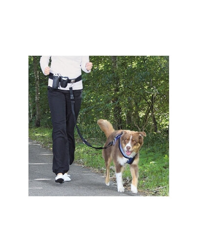 TRIXIE Ceinture de hanche avec laisse, noir