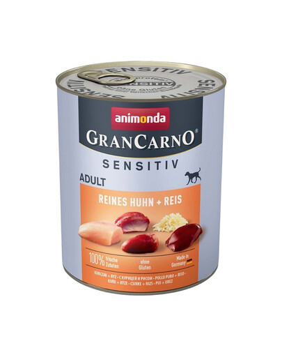 ANIMONDA GranCarno Sensitiv Adulte Pure Chicken&Rice poulet au riz pour chiens adultes et sensibles 800 g
