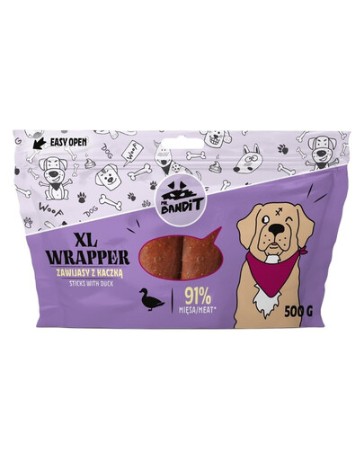MR. BANDIT Wrapper XL Bâtonnets au canard pour chiens 500 g