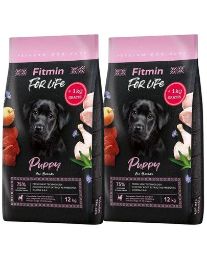 FITMIN Dog For Life Puppy nourriture pour chiots 26 kg (2 x 13 kg)