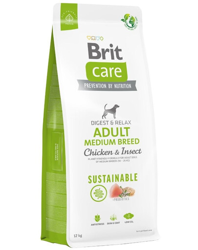 BRIT Care Sustainable Adult Medium Breed Chicken & Insect - Poulet & insectes pour chiens de races moyennes - 12 kg