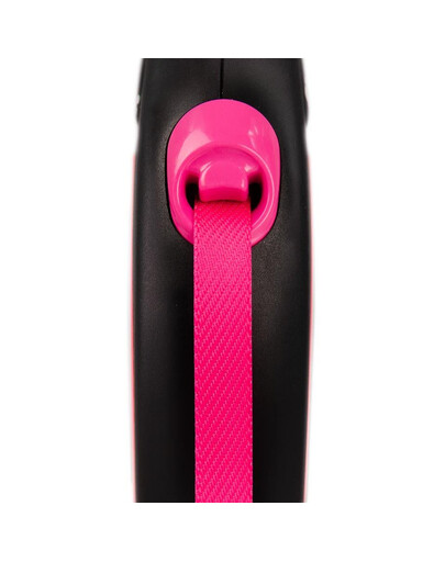 FLEXI Laisse New Neon Sangle S 5m Rose/Noir