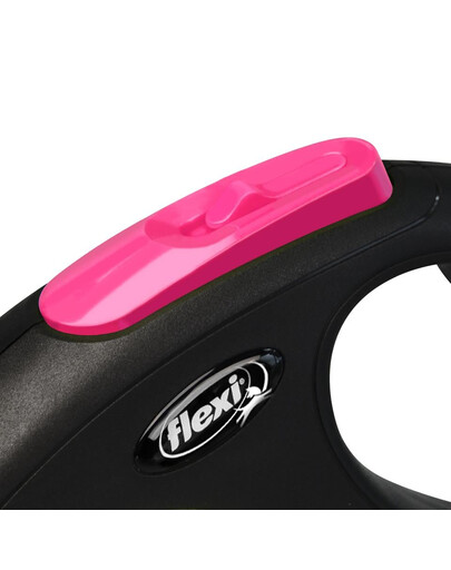FLEXI Laisse New Neon Sangle S 5m Rose/Noir