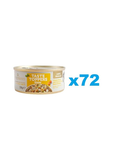 APPLAWS Dog Tin Taste Toppers - Ragoût de poulet et légumes - 72x156 g