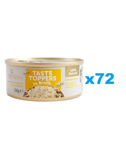APPLAWS Dog Tin Taste Toppers - Blanc de poulet en bouillon - 72x156 g