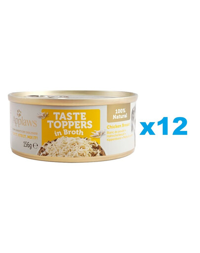 APPLAWS Dog Tin Taste Toppers - Blanc de poulet en bouillon - 12x156 g